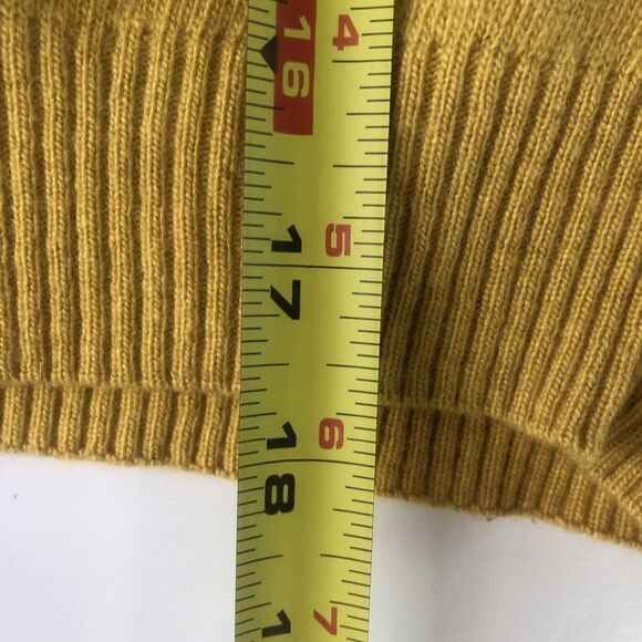 OSIT Women’s Crop Sweater Cashmere Wool Blend Mustard Size 6 - Picture 7 of 13